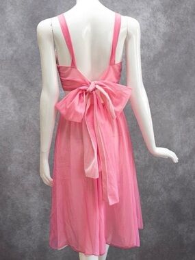 Vintage Eve Stillman by Gracette PinkBow Sheer Lingerie Set Bra and Skirt Sz 34